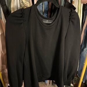 Pomander Place Black Puff Sleeve Sweatshirt